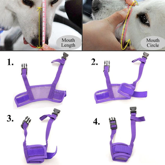 Adjustable Anti Barking Pet Dog Muzzle For Small Large Dogs Mask Muzzles Stop Biting Barking Nylon Straps Pet Dog Accessories - Wowza