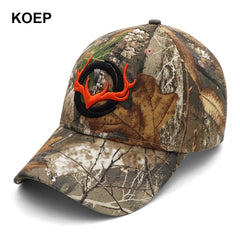 KOEP New Camo Baseball Cap Fishing Caps Men Outdoor Hunting Camouflage Jungle Hat 3D Deer Head Hiking Casquette Hats