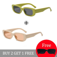 New Small Sunglasses Women Men Trendy Vintage Brand Designer Hip Hop Square Green Sun Glasses Female Eyewear UV400