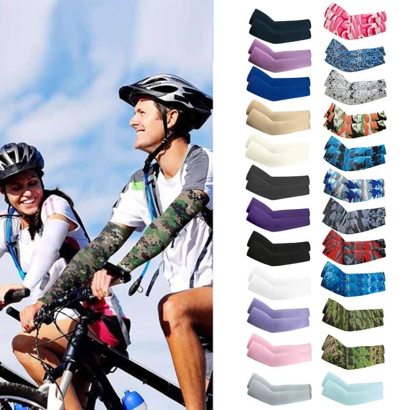 Pair Arm Sleeves Summer Sun UV Protection Ice Cool Cycling Running Fishing Climbing Driving Arm Cover Warmers For Men Women