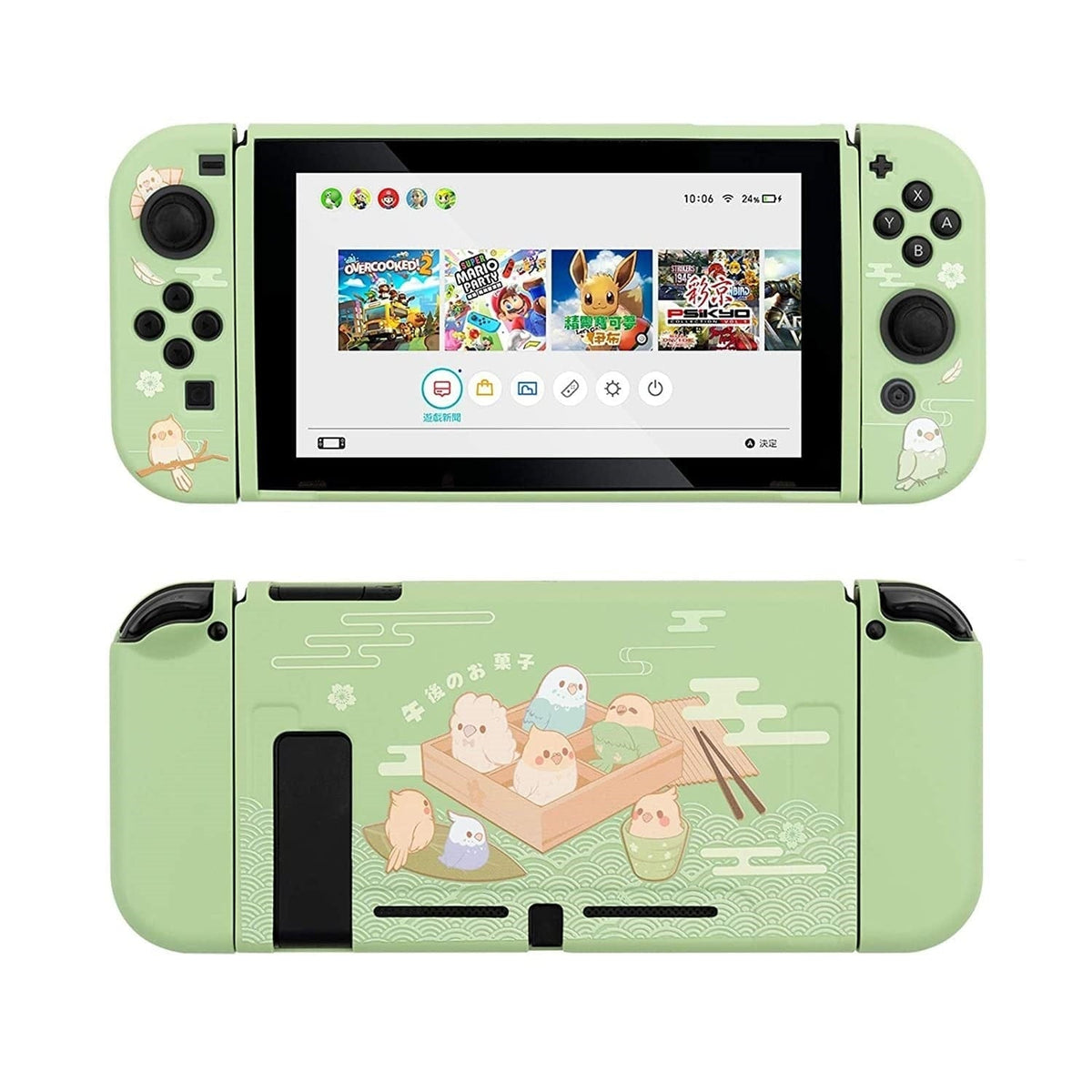 GeekShare Cute Parrot baby Cartoon Fairy League Dessert TPU Soft Cover Back Girp Shell For Nintendo Switch