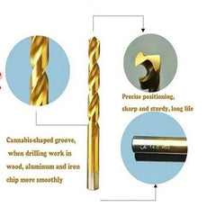 100/50Pcs Titanium Coated Drill Bits HSS High Speed Steel Set Tool Quality Power Tools 1/1.5/2/2.5/3mm