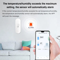 WiFi Temperature Humidity Sensor Smart Life APP Monitor Smart Home Work With Alexa Google Home No Hub Required