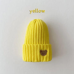 Soft Warm Baby Beanies Knitted Hats For Toddler Children Bear Embroidery Kids Boys Girls Autumn Winter Caps 11 Colors