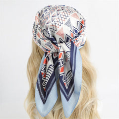 Female Silk Neck Scarf Letter D Print Square Hair Scarves Foulard Head Band Shawls And Wraps Neckerchief Bandana 70*70cm