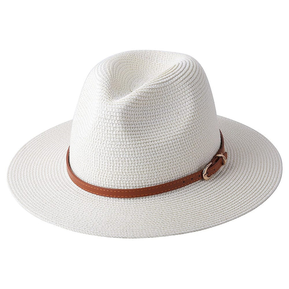 56-58-59-60CM New Natural Panama Soft Shaped Straw Hat Summer Women/Men Wide Brim Beach Sun Cap UV Protection Fedora Hat