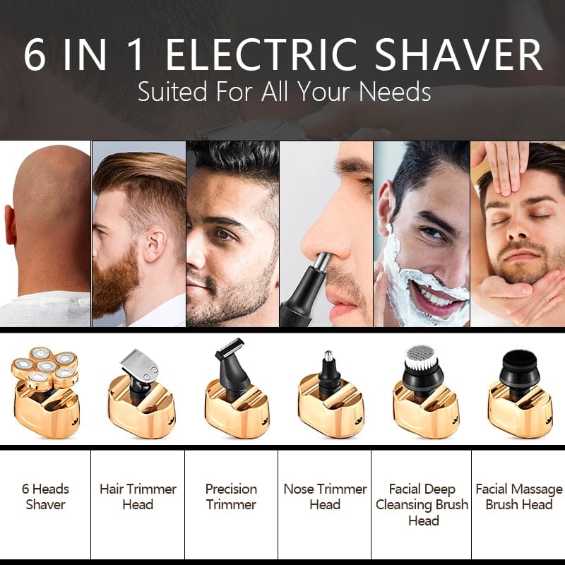 Multi Grooming Kit Digital Display Electric Shaver Hair Trimmer Beard Electric Razor Wet Dry Men Facial & Body Shaving Machine