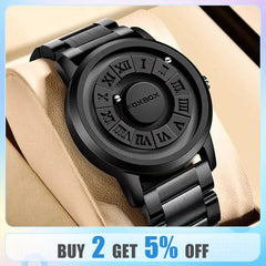 Luxury Watch Men Creative Scrolling Pointer Magnetic Force Sport Watches Men Quartz Chronograph Man Clock Relogio Masculino