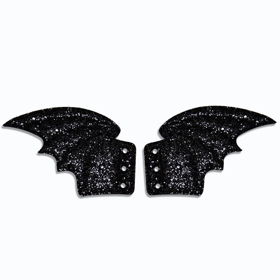 Personality PU Shoe DIY Accessories Bats Glitter Black Shoe Wings Ornament Show Halloween Party Fun Skate Shoes DIY Decorations