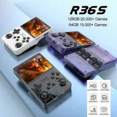 R36S Retro Handheld Game Console Linux System 3.5 Inch IPS Screen Portable Pocket Video Player 64GB 128GB Games Kid Gift