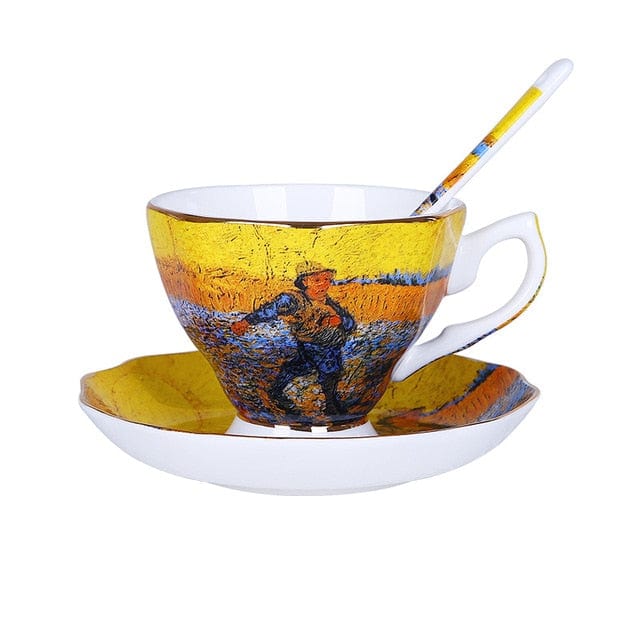 The New Van Gogh Art Painting Coffee Mugs The Starry Night Sunflowers The Sower Irises Saint-Remy Coffee Tea Cups - Wowza