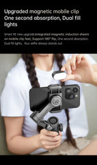 Selfie Stick Handheld Gimbal Stabiliser for Smartphone with Fill Light for iPhone Android Face Tracking Tik tok