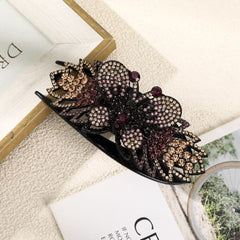 Rhinestone Hairpin Flower Leaf Butterfly Duckbill Hair Claws Retro Hair Clips Accessories For Women Shinning Ponytail Headwear