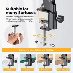 Flexible Arm For Phone Stand Table Folded Anchor Online Desktop Laptop Video Live Overhead Shot Photography