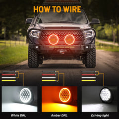 9Inch LED Driving Light 90000LM Spot Flood Combo Offroad Work Lights Amber DRL for Truck ATV UTV SUV Car 4x4 12V 24V