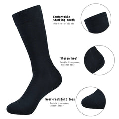 6 pairs Men's socks Black Cotton Dress Socks High quality Long Autumn and winter Sweat Resistant Anti-odor Calf Socks