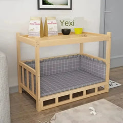 Solid Wood Material Dog Kennel Dog Bed Smooth Polished Teddy Dog Kennel Golden Retriever Detachable Pet Bed Solid Wood Cat Kenne