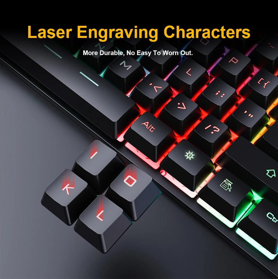 RGB Gaming keyboard Gamer keyboard and Mouse Set With Backlight USB 104 keycaps Wired Ergonomic Keyboard For PC Laptop