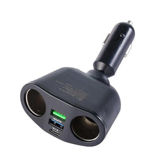 Car Cigarette Lighter 12V-24V Socket Splitter Blue Atmosphere Light PD QC3.0 2 USB Charger C Ports For Mobile Phone DVR Chargers