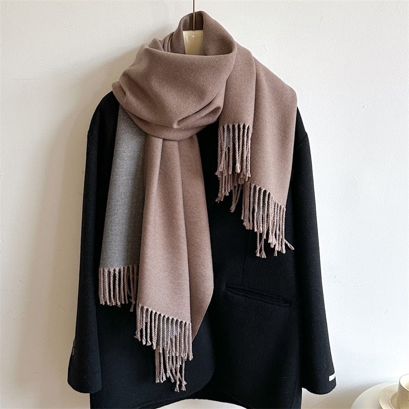 Winter Cashmere Scarf Women Thick Warm Shawls Wraps Lady Solid Scarves Fashion Tassels Pashmina Blanket Quality Foulard 2023 New