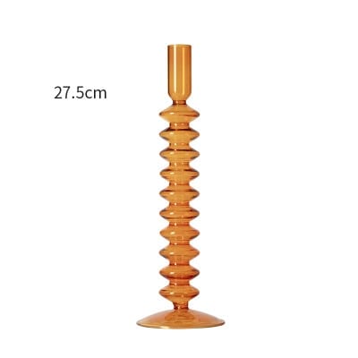 Handmade Colored Vintage Glass Candlestick candle holders Romantic Dinner Decoration for Home Wedding Taper Candle Holder Gift
