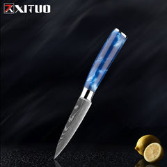 XITUO Kitchen Knife Set Japanese Chef Knives 7CR17 Stainless Steel Damascus Laser Slicing Santoku Cleaver 1-10pc Kitchen Knifes - Wowza