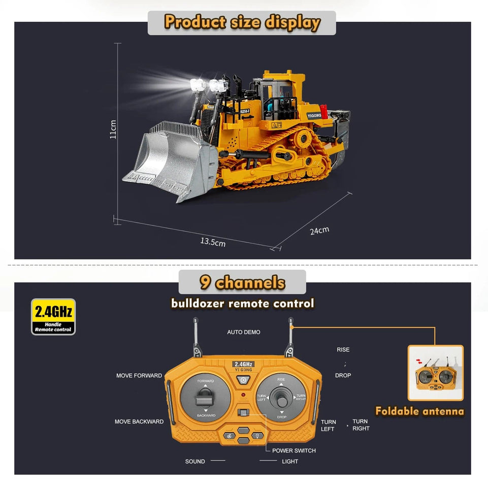 2.4G Remote Control Excavator RC Model Car Toys Dump Truck Bulldozer Engineering Vehicle Christmas Birthday Gifts