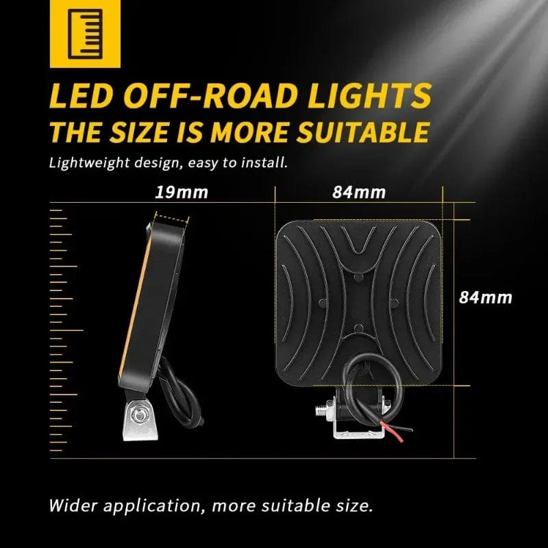 LED Work Light for Car, Tractor, Truck, 4X4 Accessories, SUV Off-Road LED Fog Lamp, Headlight Spotlight, 48W, 16LED, 12V, 24V