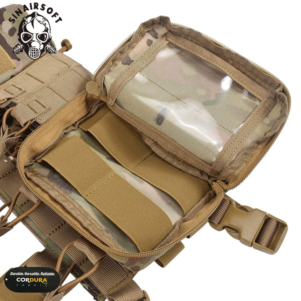 SINAIRSOFT CS Match Wargame TCM Chest Rig Airsoft Tactical Vest Military Gear Pack Magazine Pouch Holster Molle 500D Nylon Swat