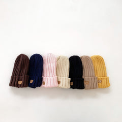 Soft Warm Baby Beanies Knitted Hats For Toddler Children Bear Embroidery Kids Boys Girls Autumn Winter Caps 11 Colors