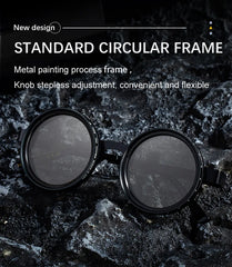 Handmade ND9 adjustable dimming sunglasses Retro Punk round men's outdoor fishing UV400 polarized driving sunglasses for women