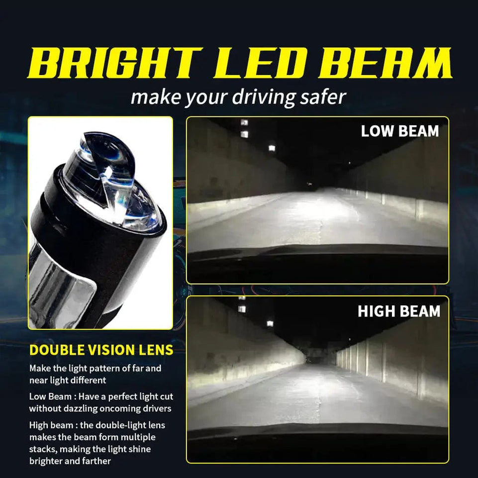 160W Led Headlight Auto Lamp Mini Lens LED H4 9003 HIB2 Car Motorcycle Dual Projector Len LED Automotive 12V 24V