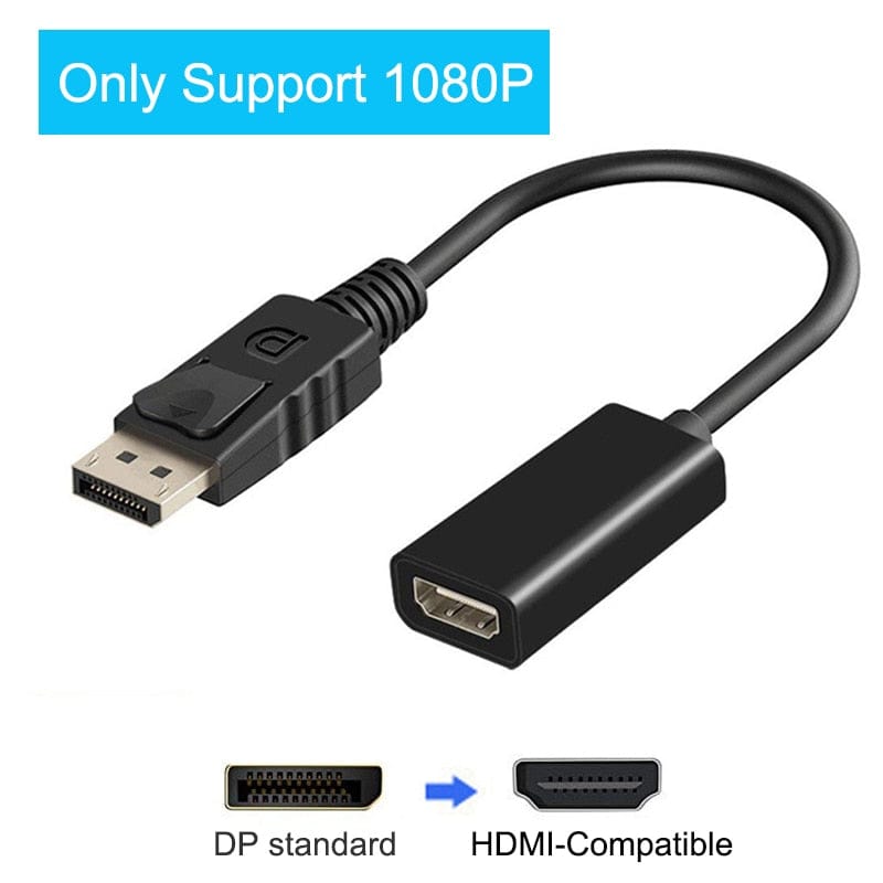 4K DisplayPort to HDMI-compatible Adapter Converter Display Port Male Mini DP to Female HD TV Cable Adapt Video For PC TV Cable