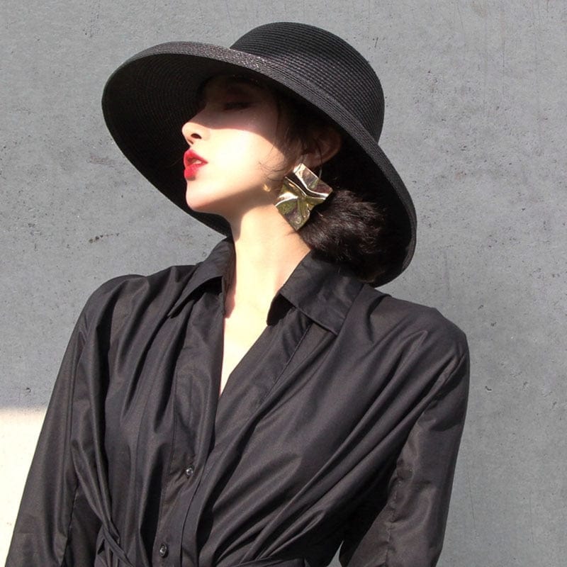 MAXSITI U  Summer Hepburn Style Vintage Design Straw Hat Women Girls Solid Color Beach Holiday  Big Sun Cap