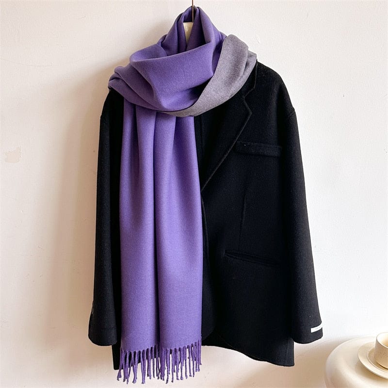 Winter Cashmere Scarf Women Thick Warm Shawls Wraps Lady Solid Scarves Fashion Tassels Pashmina Blanket Quality Foulard 2023 New