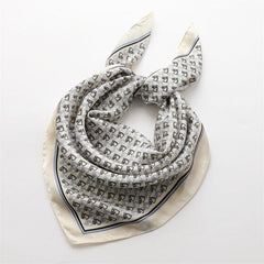 Female Silk Neck Scarf Letter D Print Square Hair Scarves Foulard Head Band Shawls And Wraps Neckerchief Bandana 70*70cm