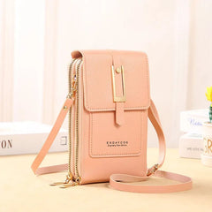 Soft Leather Women's Bag Touch Screen Mobile Bags Wallets Fashion Women Bags Crossbody Shoulder Strap Handbag Coin Purse