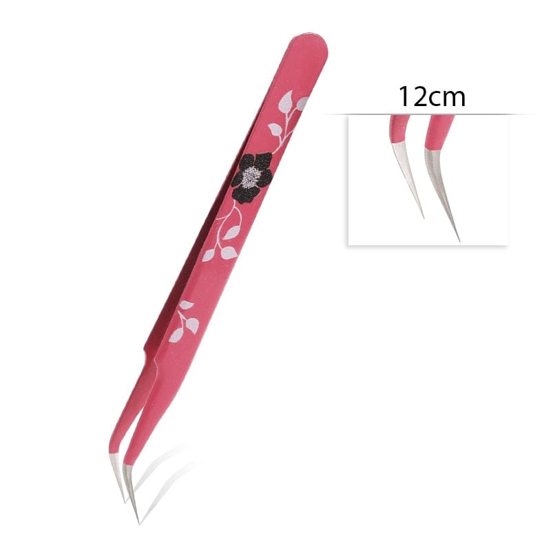 Qiao Excellent Quality Tweezers Bend+Straight New Stainless Steel Industrial Anti-static Cross Tweezers Sewing Accessories Tools