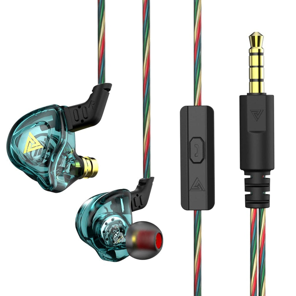 QKZ AK6 3.5mm Wired Headphones Copper Driver Stereo HiFi Earphone Bass Earbuds Music Running Sport Headsets Games Earphones