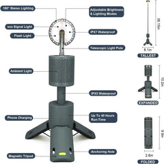 LED Outdoor Camping Lantern, UBS Rechargeable, Adjustable Color Temperature Outdoor Portable Lantern, IP65 Waterproof,