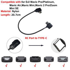 Data Cable OTG Remote Controller to Phone Tablet Connector USB TypeC IOS Extend for DJI Mavic MINI/2/3 Pro/SE/Pro/Air/Mavic 2/3