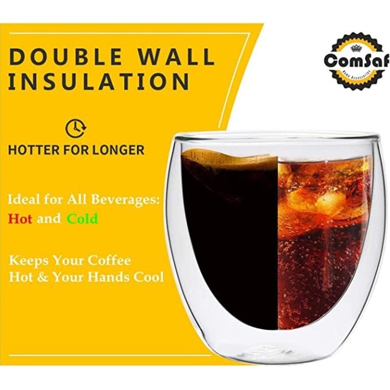 Heat Resistant Double Wall Glass Themal Cup Espresso Coffee Set Beer Mug Tea Keep Hot And Cold Drinkware Insulated Glasses Cups - Wowza