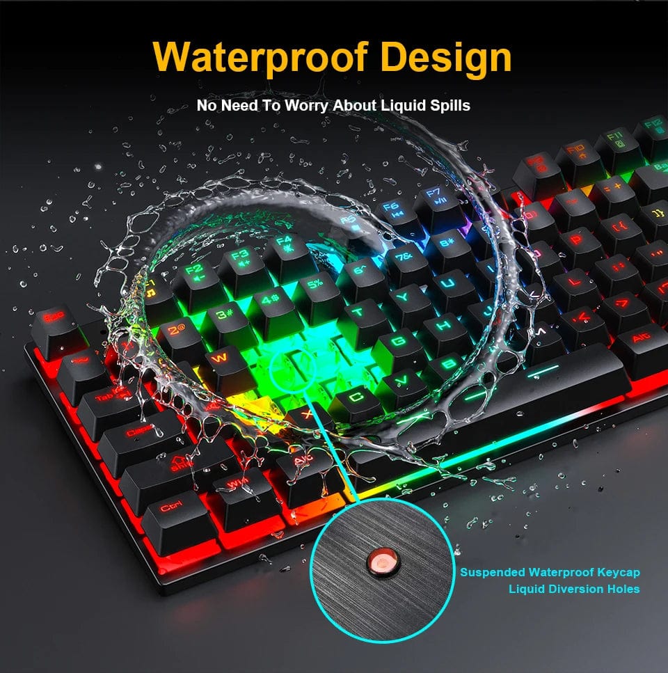 RGB Gaming keyboard Gamer keyboard and Mouse Set With Backlight USB 104 keycaps Wired Ergonomic Keyboard For PC Laptop