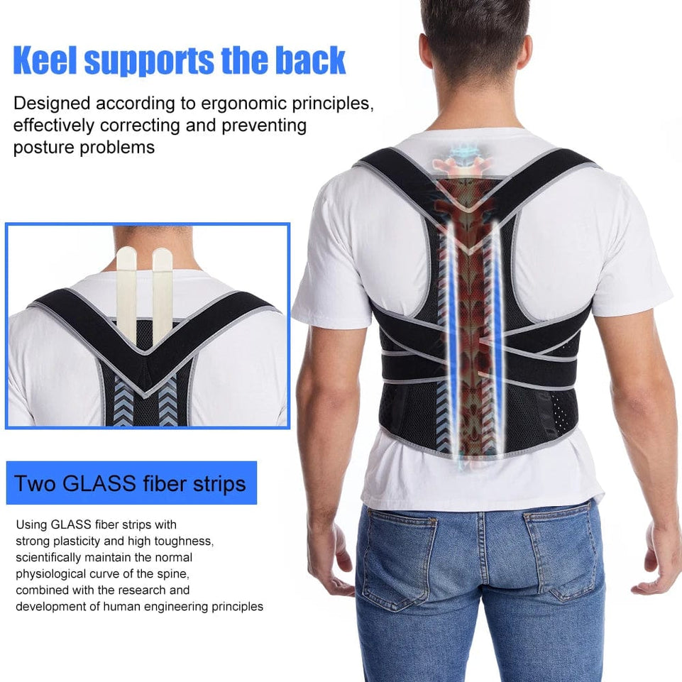 Straight Back Posture Corrector Shoulder Lumbar Brace Spine Support Belt Adjustable Corset Correction Body Improve with Plate