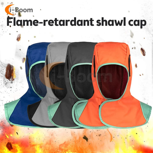 Welding Helmet Full Protective Welding Hood Washable Breathable Welding Neck Cover Flame-Retardant Protective Welding Cap