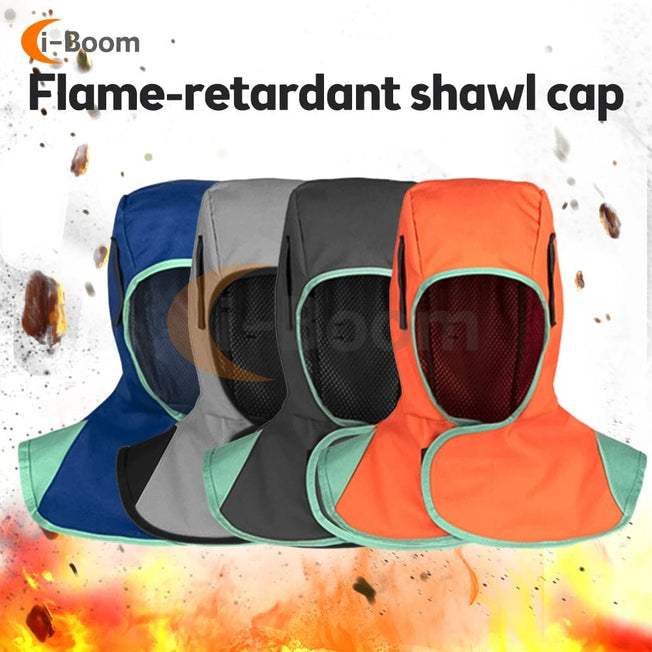 Welding Helmet Full Protective Welding Hood Washable Breathable Welding Neck Cover Flame-Retardant Protective Welding Cap