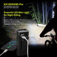 12 LED Bike Light 4800 Lumen USB C Rechargeable Aluminium MTB Bicycle Light 10000mAh Power Bank Headlight 6 to 12 LED