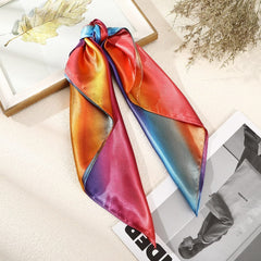 Haimeikang 60*60cm Square Silk Scarf Women Headband Fashion Print Neck Scarfs Office Hair Band Hand Kerchief Female Bandana