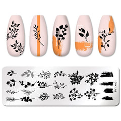 PICT YOU 12*6cm Nail Art Templates Stamping Plate Design Flower Animal Glass Temperature Lace Stamp Templates Plates Image