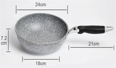 Stone Frying Wok Pan Non-stick Ceramic Pot Induction Fryer Steak Cooking Gas Stove Skillet Cookware Tool for Kitchen Set